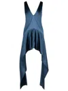 Jw Anderson Mens Steel Blue V-neck Panels Stretch-woven Mini Dress In Blue