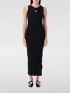 Jw Anderson Anchor Logo Twist Strap Rib Tank Dress In Black