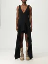 Jw Anderson J. W. Anderson V Neck Draped Hem Mini Dress In Black