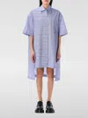 Jw Anderson J. W. Anderson Patchwork Cotton Shirt Dress With Asymmetric Hem In Blue