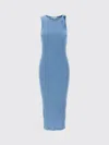 Jw Anderson J. W. Anderson Ribbed Cotton Midi Dress In Blue