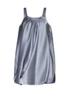 Jw Anderson Twisted Metallic-finish Minidress In Steel