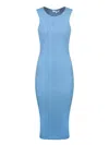 Jw Anderson J. W. Anderson Sleeveless Body-hugging Cotton Midi Dress In Blue