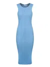 Jw Anderson J. W. Anderson Sleeveless Body-hugging Cotton Midi Dress In Blue