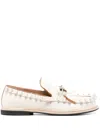 Jw Anderson Ecru Bow-detail Leather Loafers In White