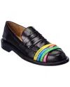 Jw Anderson Elasticated-straps Leather Loafers In Multi