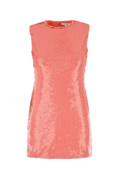 Jw Anderson Embellished Cotton Mini Dress In Pink