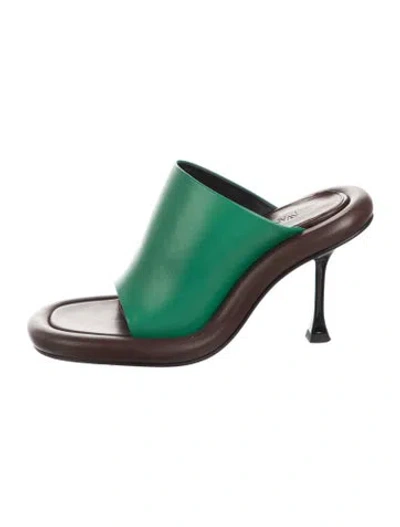 Pre-owned Jw Anderson Embossed Leather Colorblock Pattern Slides In Multi