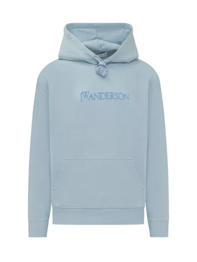 Jw Anderson Embroid Logo Hoodie In Blue