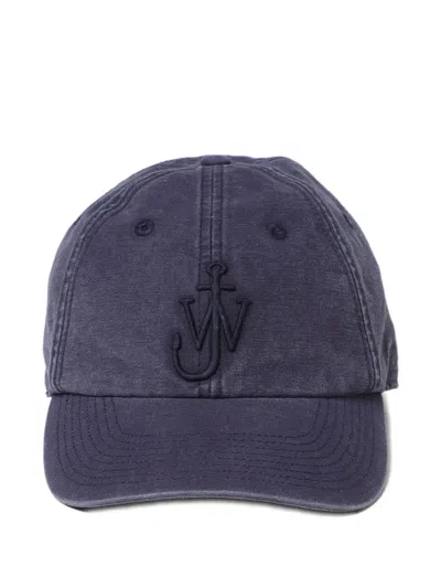 Jw Anderson Embroidered-anchor Baseball Cap In Blue