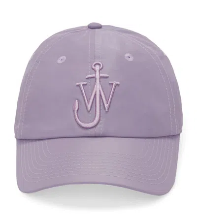 Jw Anderson Embroidered Anchor Baseball Cap In Purple