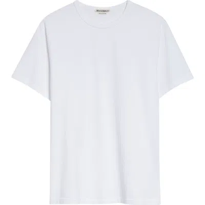 Jw Anderson Embroidered Anchor Logo Cotton T-shirt In White