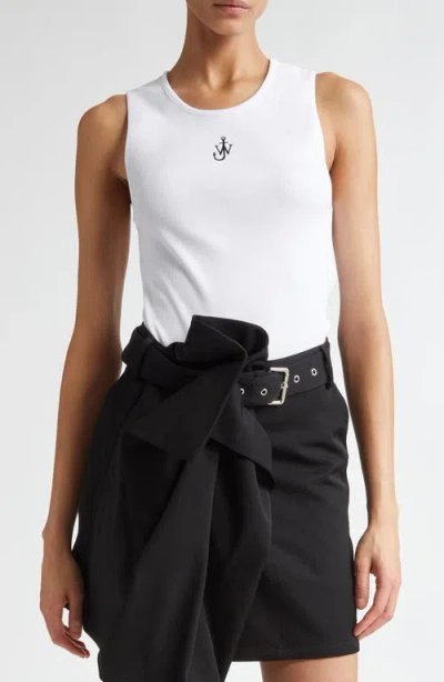 JW ANDERSON JW ANDERSON EMBROIDERED ANCHOR STRETCH COTTON TANK