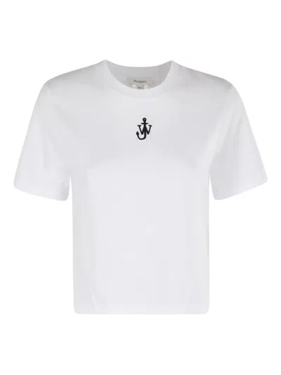 Jw Anderson Embroidered Anchor T-shirt In White