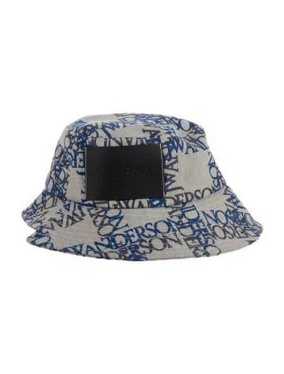 Pre-owned Jw Anderson Embroidered Bucket Hat In Grey