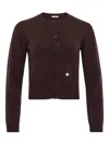 Jw Anderson Contrast Embroidery Cardigan In Brown