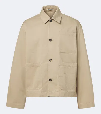 Jw Anderson Cotton Jacket Long Sleeves Front Pockets In Brown