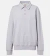 Jw Anderson Embroidered Cotton Jersey Sweatshirt In Gray
