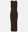 Jw Anderson Embroidered Cotton Maxi Dress In Brown