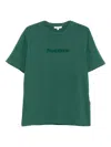 Jw Anderson Embroidered Cotton Top In Green