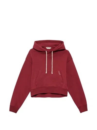 Jw Anderson Womens Curved Hem Hoodie In Burgundy In Red