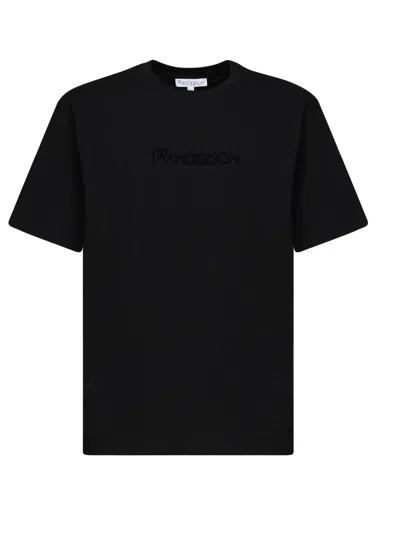 Jw Anderson Embroidered Logo Black T Shirt
