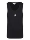 JW ANDERSON J.W. ANDERSON EMBROIDERED LOGO BLACK TANK TOP