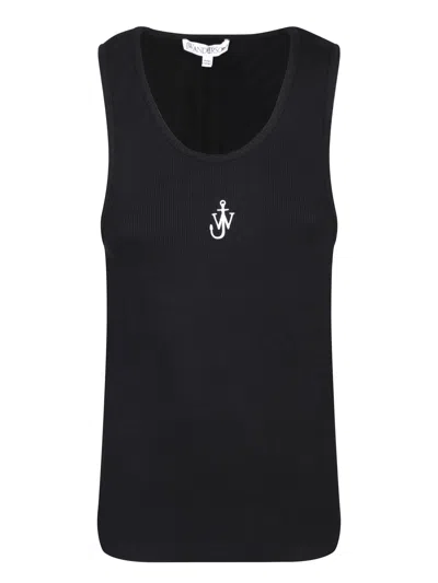 Jw Anderson J.w. Anderson Embroidered Logo Black Tank Top