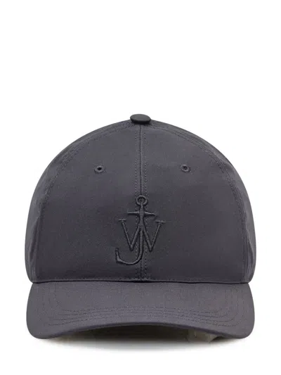 Jw Anderson Embroidered Logo Cap In Gray