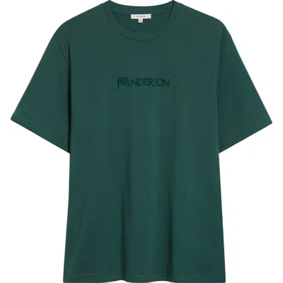 Jw Anderson Logo T-shirt With Short Sleeves And Crew Neck In Black