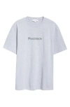 Jw Anderson Embroidered Logo Cotton T-shirt In Grey Melange