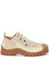 Jw Anderson Beige Ankle Boots With Rugged Rubber Sole And Lace-up Design In Brown