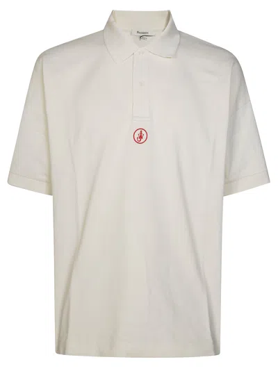 Jw Anderson Embroidered Logo Short-sleeve Polo Shirt In Neutral