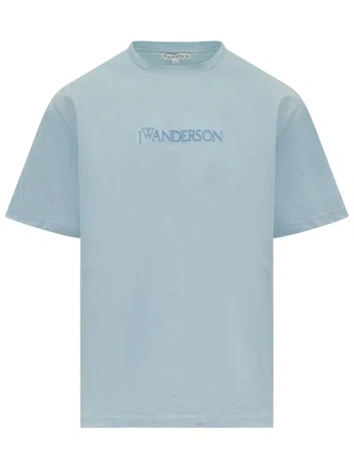 Jw Anderson Embroidered Logo T-shirt In Blue