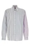 Jw Anderson Striped Pattern Button-down Collar Shirt In Gray