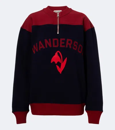 Jw Anderson Embroidered Wool-blend Sweatshirt In Multi