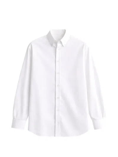 Jw Anderson Embroidery Detail Cotton Button-up Shirt In White