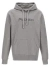 Jw Anderson Hooded Sweatshirt Drawstring Ribbed Cuffs Kangaroo Pocket In Gray