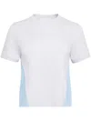 Jw Anderson Panelled Cropped T-shirt With Anchor Embroidery In Gray