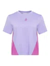Jw Anderson Panelled Cropped T-shirt With Anchor Embroidery In Purple