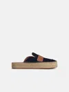 Jw Anderson 'espadrillas' Navy Suede Slippers In Navy