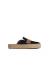 Jw Anderson Loafer Round Toe Contrast Strap In Navy