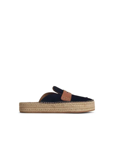JW ANDERSON JW ANDERSON 'ESPADRILLAS' NAVY SUEDE SLIPPERS
