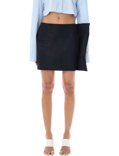 Jw Anderson Exaggerated Side Panel Mini Skirt In Black For Women