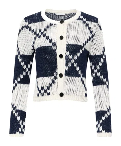 Jw Anderson Fairisle Cardigan In White