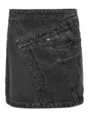 Jw Anderson Grey Denim Miniskirt In Grey