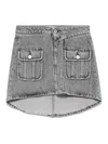 Jw Anderson Curved Patch Pocket Mini Skirt In Grey