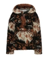 Jw Anderson Graphic Print Faux-fur Jacket In Black