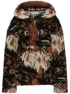 Jw Anderson Graphic Print Faux-fur Jacket In Brown