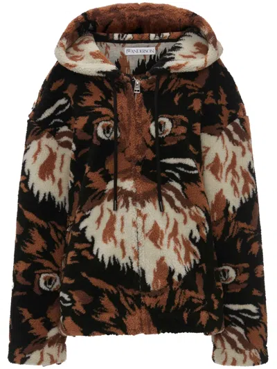 JW ANDERSON FAUX-FUR HOODED JACKET